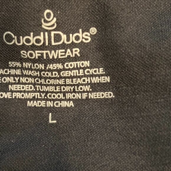 Cuddl Duds Ladies Softwear Stretch‎ Long Sleeved Crew Size L Black Cozy - Picture 3 of 4